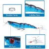 Feather Shrimp Fishing Lure 136g95cm 1pc Random Color Sinking Plastic Artificial Shrimp Perch Hart Bait with Blood Tank Hook