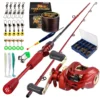 cn-11134207-7r98o-lppxgwpy7vi36b.webp Set Casting Fishing Rod High Carbon 2 Sections EVA Handle and Baitcasting Fishing Reel 181 BB 7 21 High Speed Anti Corrosion Baitcaster Reel 8KG Max Drag For Freshwater