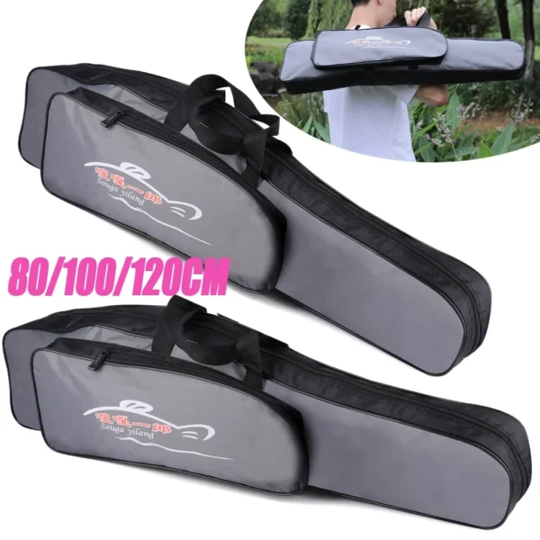Double Deck Fishing Bag Waterproof Material High Quality And Large Space Fishing Tool Bag 80cm