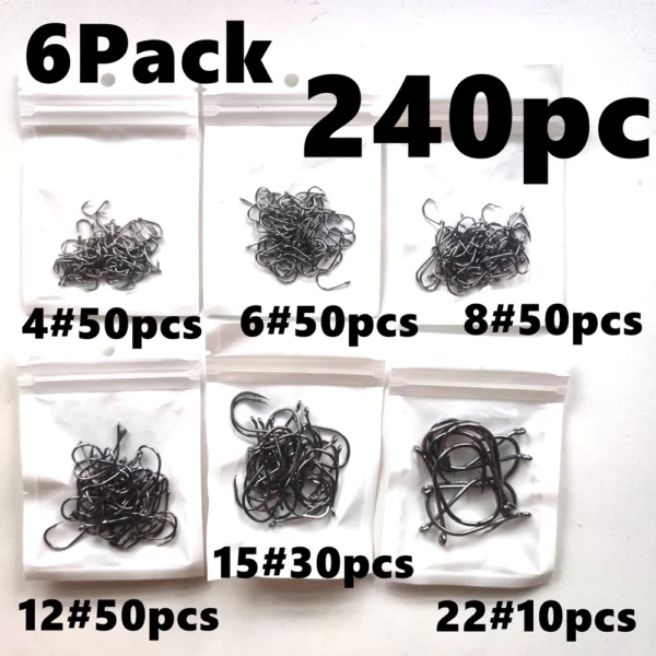 500 Pieces Set Strong Carbon Steel No 312 Fishing Hooks  Single Circle Fishing Hook Fly Fishing Jip Barbed Carp Hooks Sea Tackle Accessories