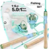 Full Set Spinning Fishing Rod Carbon Fiber 2 Section and Fishing Reel 10003000 Series