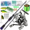 Full Set Spinning Fishing Rod M Power Carbon with Spinning Fishing Reel PowerDouble Handle For Freshwater Max Drag 20kg