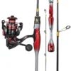 24T Ultralight Carbon Fishing Rod 2 Sections Solid Rod Tip Spinning Rod and Spinning Fishing Reel 10004000 Spinning Reel Max 10KG