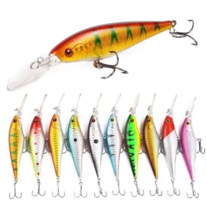 Long Tongue 11cm95g Fishing Lures Hard Baits 3D Eyes Minnow Lure with Treble Hook Swimbait Fishing Bait Sinking Lure for Bass Trout Walleye Redfish Saltwater Freshwater