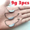 3Pcs Set New Design Lead Weighted Barbed Crank Hook With Twist Lock Fishing Accessories of Soft Lure Hook 25g7g9g