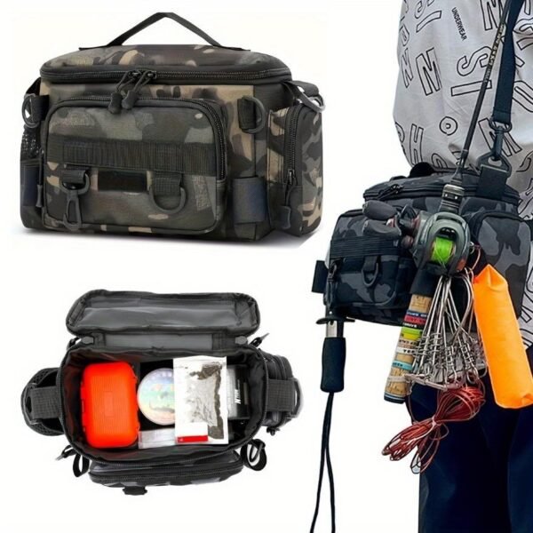 Multifunctional Waist Lure Bag Special Storage Bag One Shoulder Backpack Fishing Crossbody Bag 1Pc